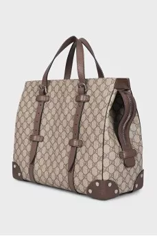Сумка з канви у фірмовий принт Travel Tote