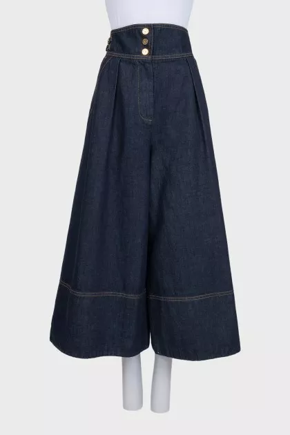 Wide leg cropped jeans with tag