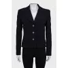 Single-breasted black button-down jacket