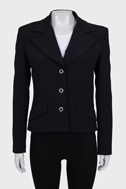 Single-breasted black button-down jacket