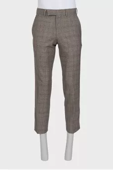 Men's brown checkered suit