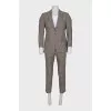 Men's brown checkered suit
