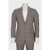 Men's brown checkered suit