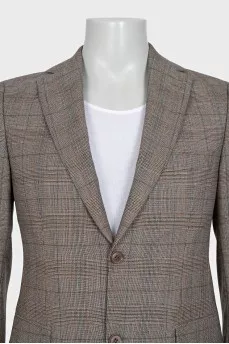 Men's brown checkered suit