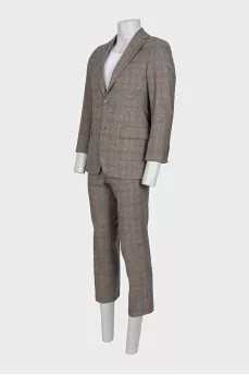 Men's brown checkered suit