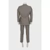 Men's brown checkered suit