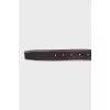 Men's brown leather belt with embossing