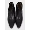 Leather ankle boots with pointed toe and heels