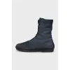Men's insulated blue leather boots