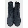 Men's insulated blue leather boots