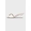 Leather mules with heels and embellishments