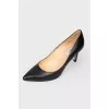 Shoes with a sharp toe on a stiletto