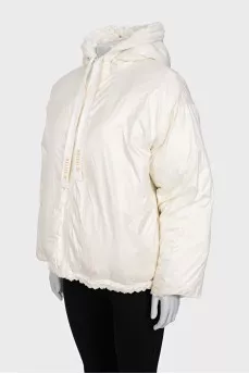 White double-sided zippered down jacket