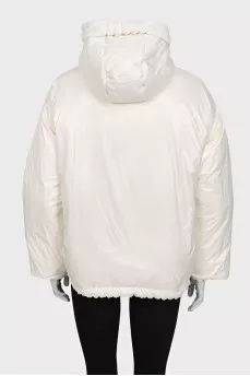 White double-sided zippered down jacket