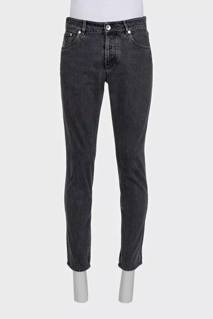 Чоловічі чорні джинси straight fit