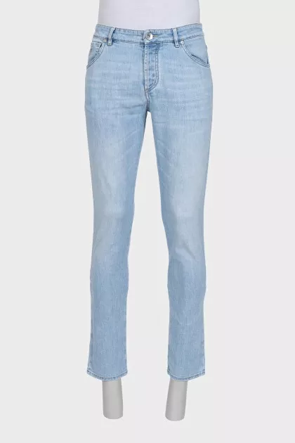 Men's light blue skinny fit jeans