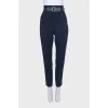 High-waist tapered trousers with a belt