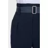 High-waist tapered trousers with a belt