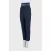 High-waist tapered trousers with a belt