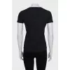 Black T-shirt with embroidery element