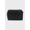 Black embossed crossbody bag
