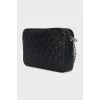 Black embossed crossbody bag