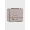Leather crossbody bag with chain
