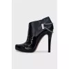 Patent leather ankle boots with heels