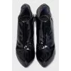 Patent leather ankle boots with heels