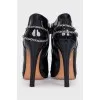 Patent leather ankle boots with heels