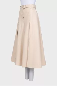 Beige wide-leg trousers with tag