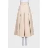 Beige wide-leg trousers with tag