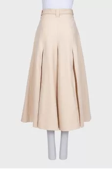 Beige wide-leg trousers with tag