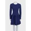 Blue fitted dress with long sleeves