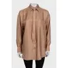 Шелковая oversize рубашка с биркой