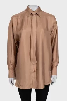 Oversized silk shirt with tag