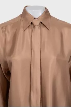 Oversized silk shirt with tag