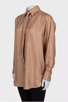 Oversized silk shirt with tag