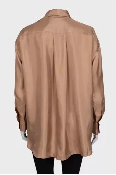 Oversized silk shirt with tag
