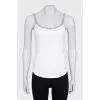 White tank top with decorated top