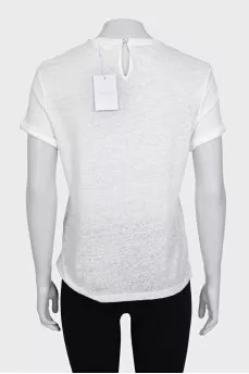 White linen t-shirt with tag