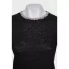 Straight T-shirt decorated with crystals