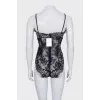 Black lace bodysuit with tag