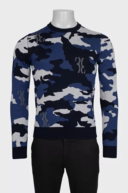 Men's blue jumper with a print