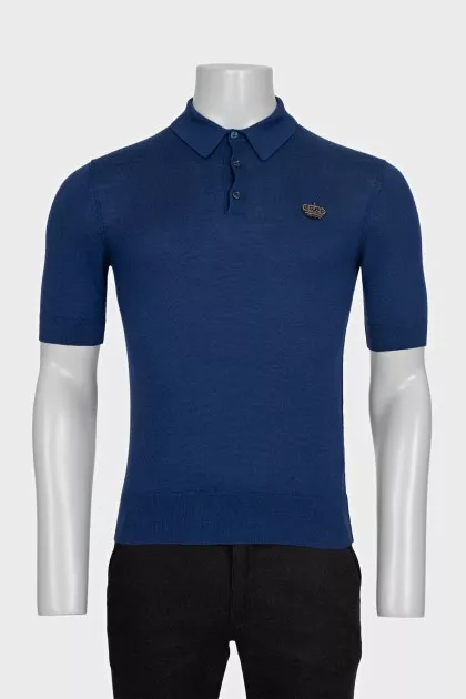 Men's blue button-down t-shirt