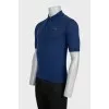 Men's blue button-down t-shirt