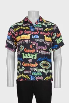 Men's printed short sleeve shirt