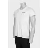 Men's white T-shirt with a signature print