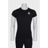 Men's black T-shirt with logo on the back
