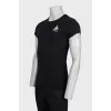 Men's black T-shirt with logo on the back